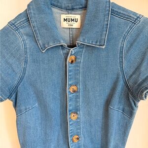 Show Me Your MuMu Denim Jumpsuit - Blue